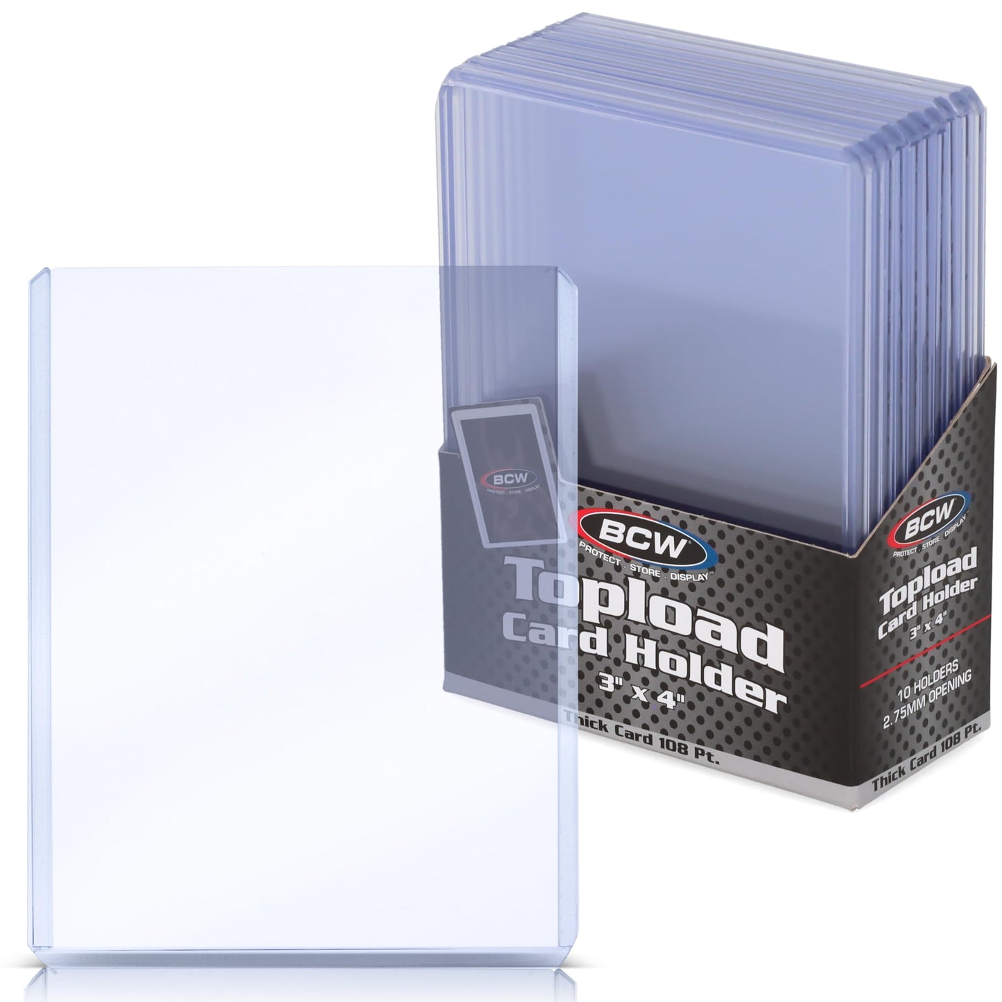 BCW 108 PT Thick Card Toploader Holder – Durable Rigid PVC Protection (Pack of 1)