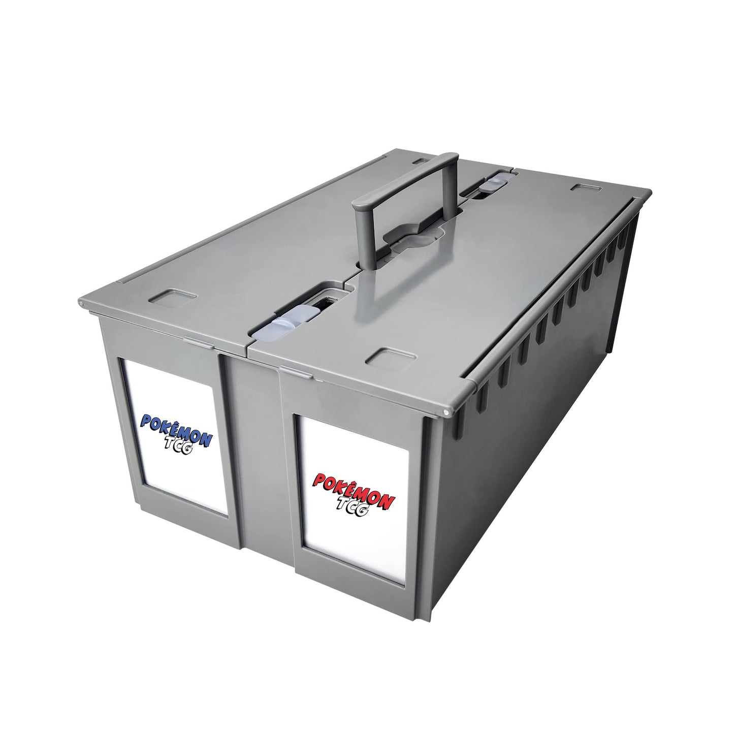 BCW 2-Row Graded Card Storage Box – Gray | Stackable PSA Slab Case with Lid & Handle