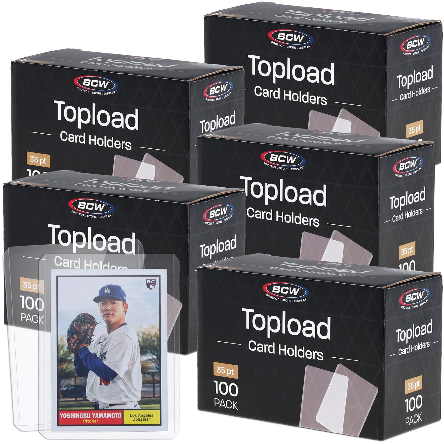 BCW 3x4 Toploaders – 500 Pack | Rigid Card Protectors for 20pt Cards