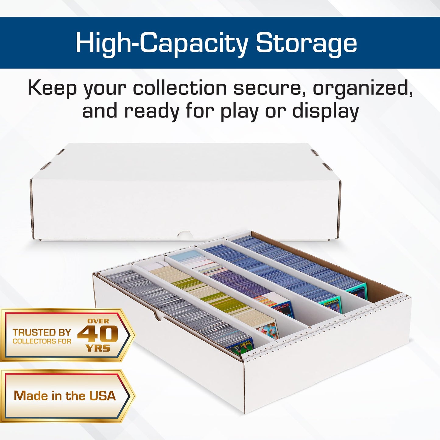BCW 5000ct Trading Card Storage Box (Full Lid) – 1 Pack | High-Capacity Card Organizer