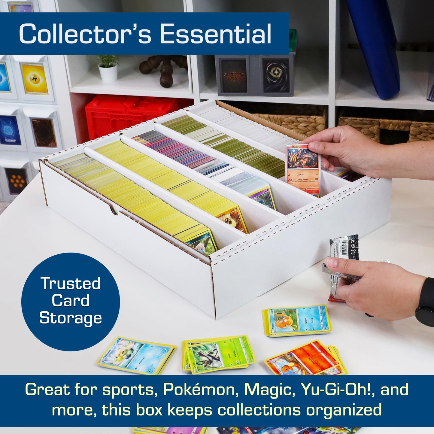 BCW 5000ct Trading Card Storage Box (Full Lid) – 1 Pack | High-Capacity Card Organizer