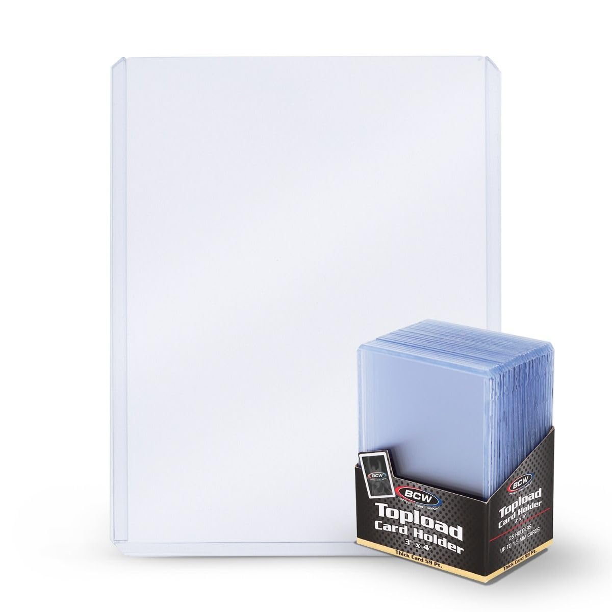 BCW 59 PT Thick Card Top Loaders | Rigid Protection for Cards Up to 59pt (1 Pack)