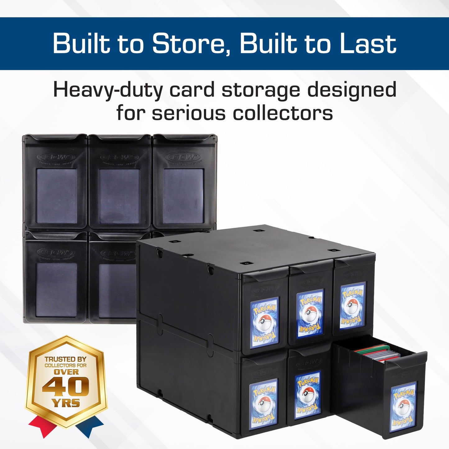 BCW 6 Drawer Card Catalog - Heavy-Duty Stackable Card Organizer