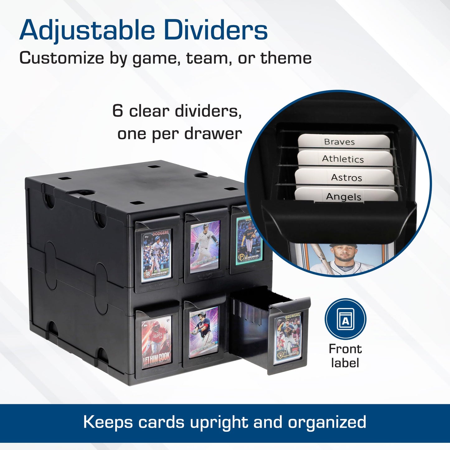 BCW 6 Drawer Card Catalog - Heavy-Duty Stackable Card Organizer
