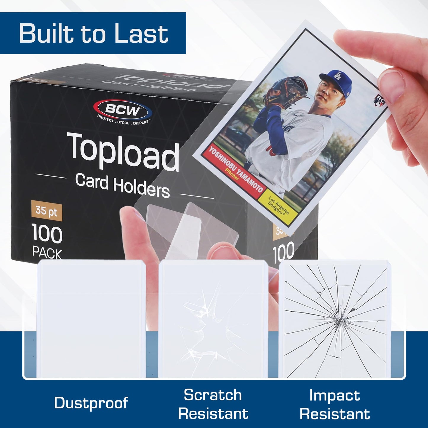BCW 3x4 Toploaders – 500 Pack | Rigid Card Protectors for 20pt Cards