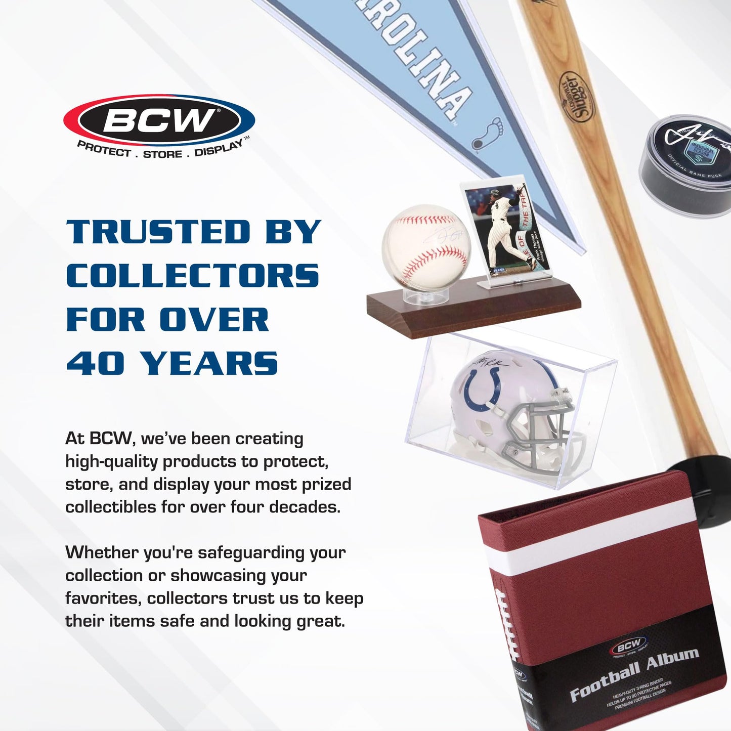 BCW 3-Inch Baseball Album Black – Holds Up to 90 Protective Pages with Heavy-Duty D-Ring