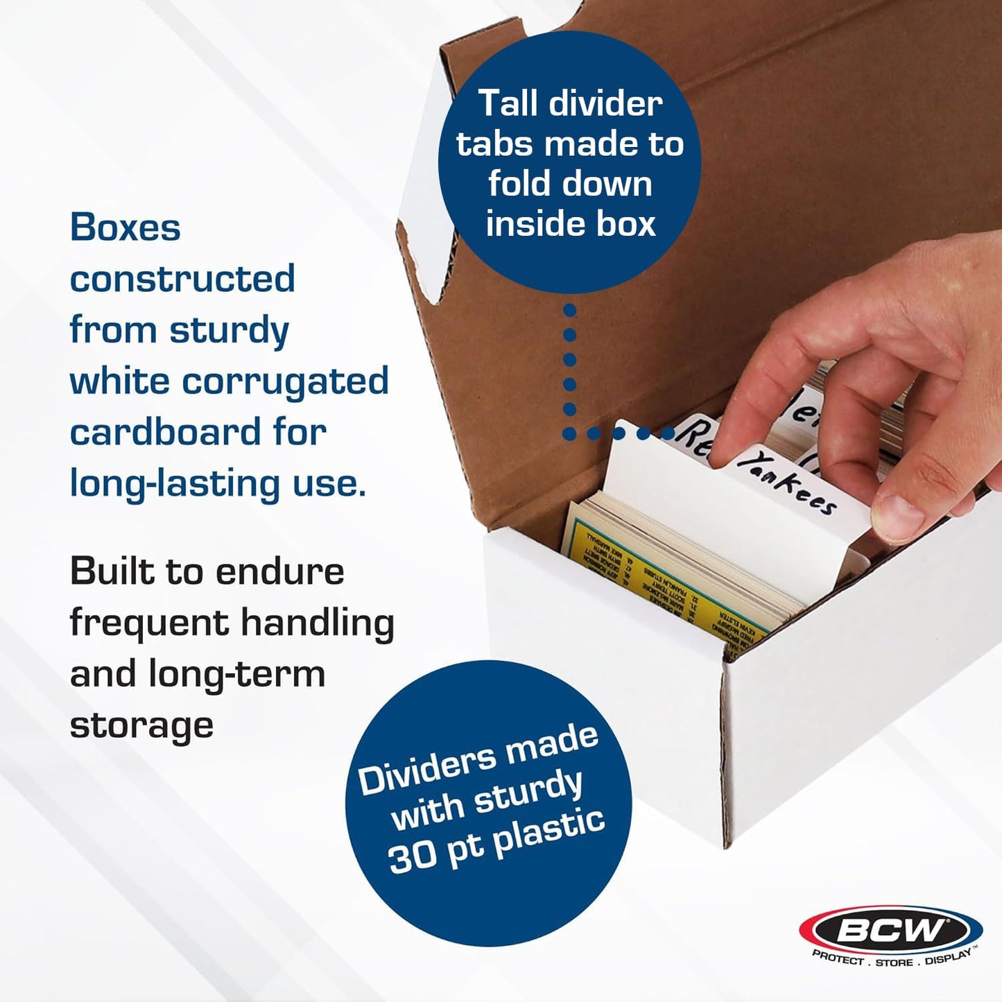 BCW 800ct Trading Card Storage Box + 30 Dividers – 6 Boxes & 30 Dividers | Card Organizer