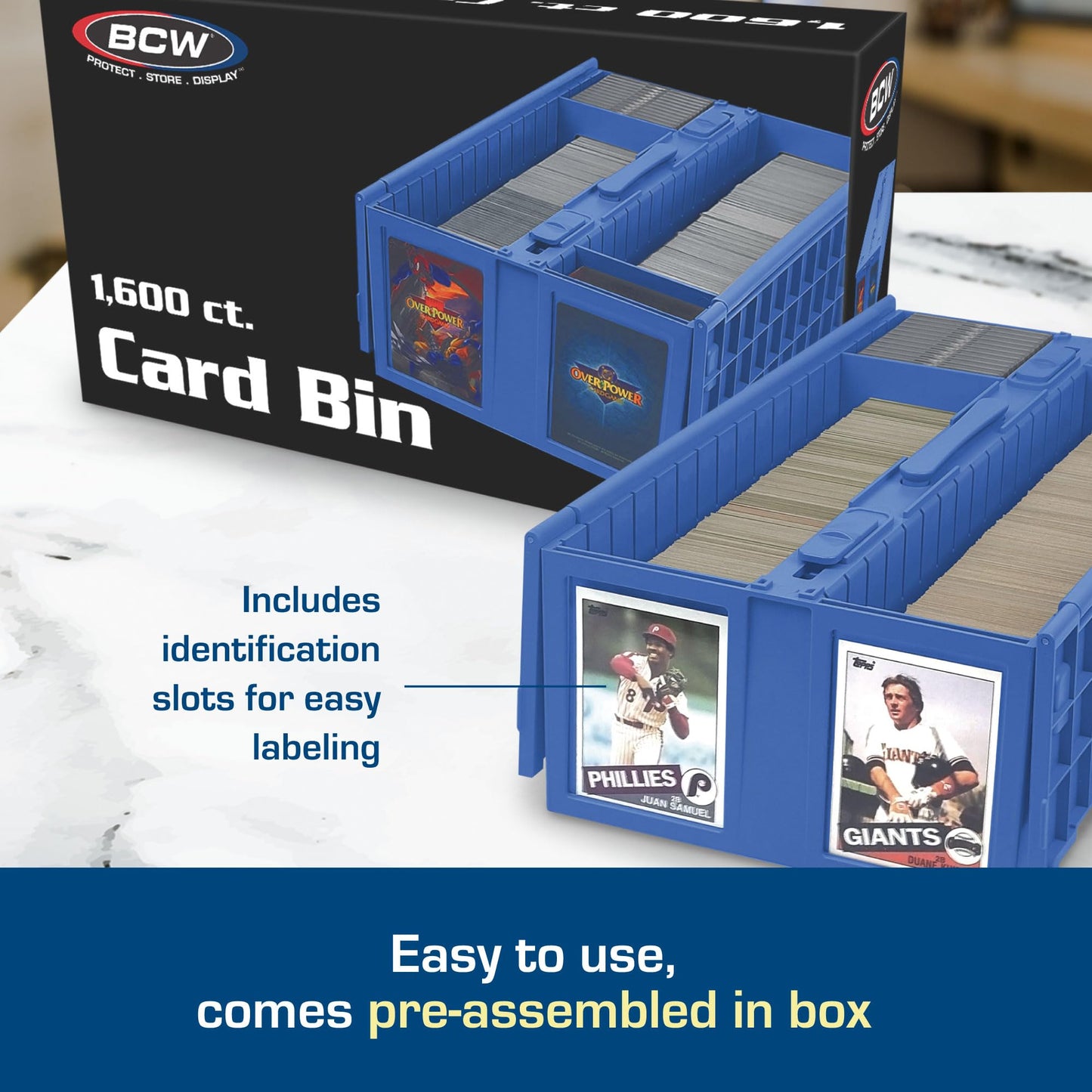 BCW Collectible Card Bin – 6-Pack Blue | Holds Up to 1600 Cards | TCG Storage
