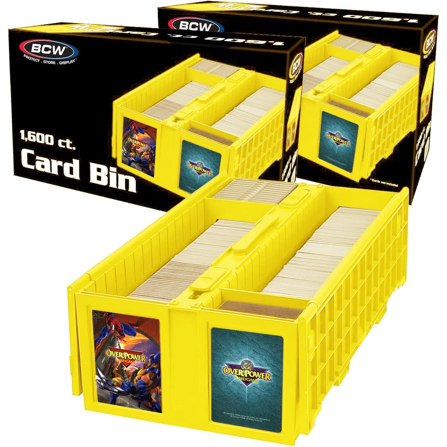 BCW Collectible Card Bin – Holds 1600 Cards – Yellow (2-Pack)
