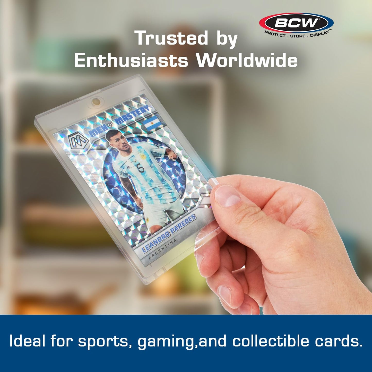 BCW Magnetic Card Holder – 35 PT Thickness, 40 Pack | Gold Magnet Closure, UV Protected Display Case
