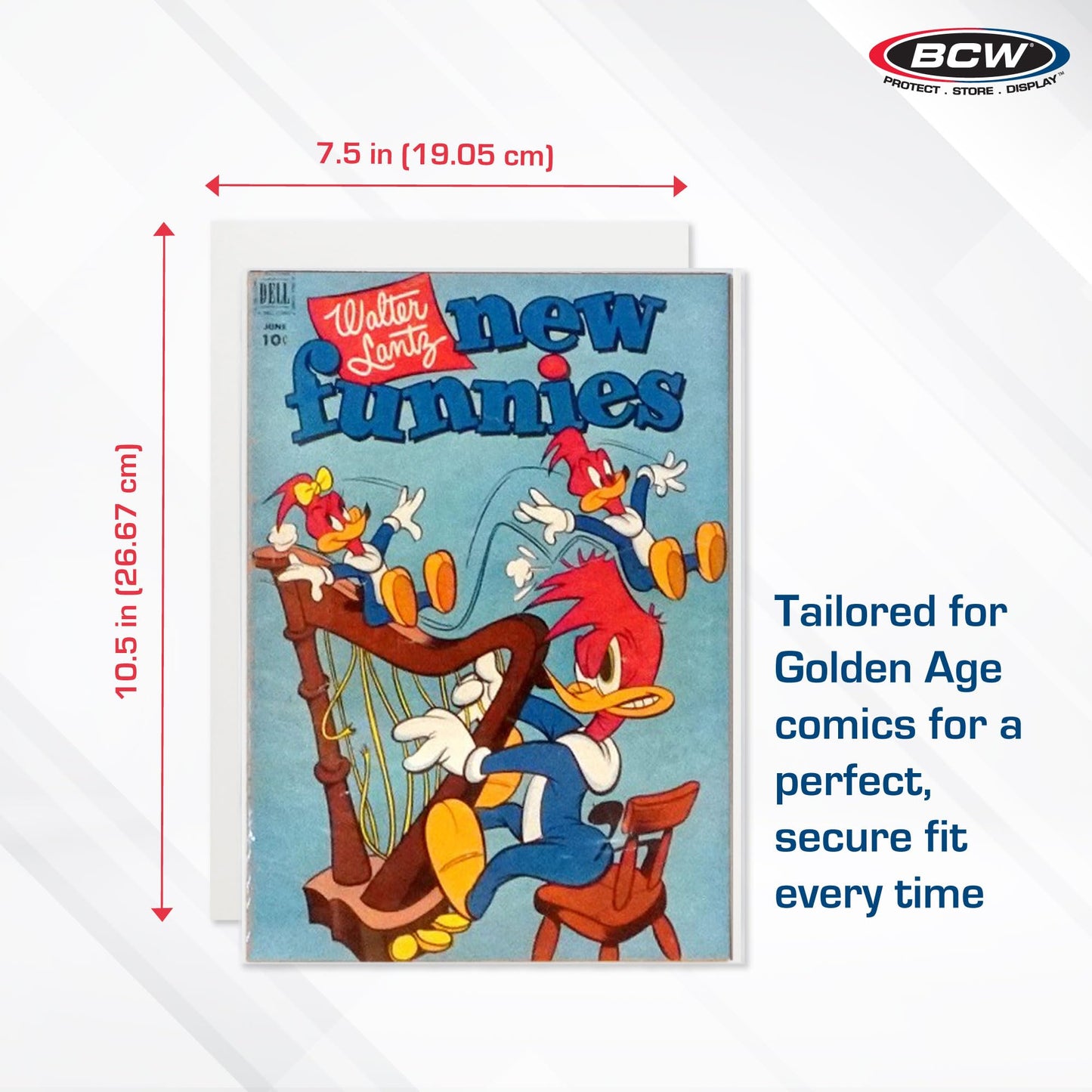 BCW Golden Age Comic Backing Boards - 100 Pack | Acid-Free, Archival-Quality 7.5 x 10.5 in