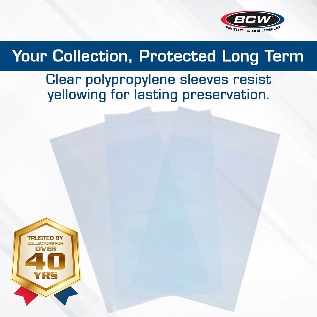 BCW Resealable Graded Card Sleeves | 100 Pack | Universal Fit for PSA, Beckett, SGC & More | Acid-Free Archival Polypropylene | 3¾ x 5½ with 1” Flap