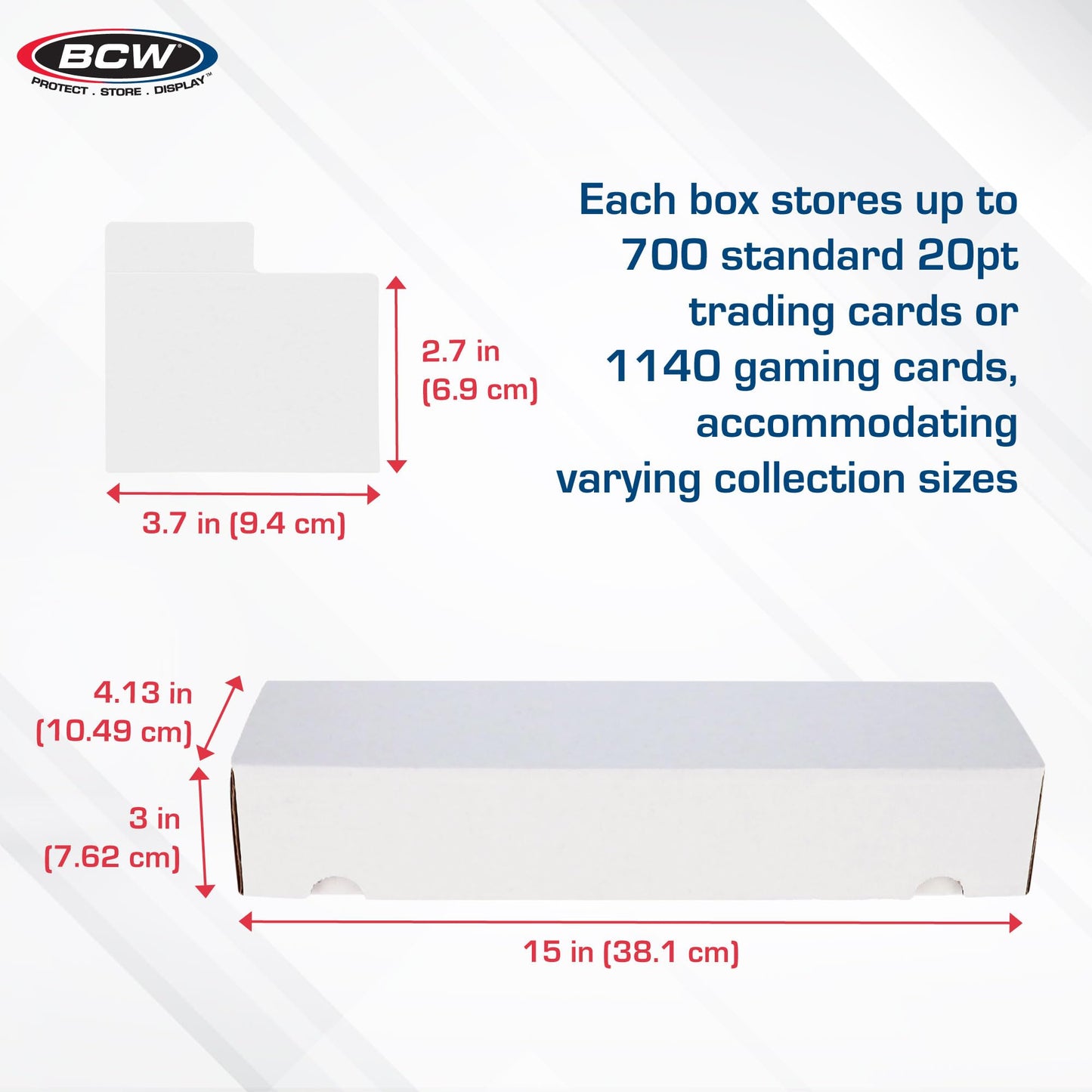 BCW 800ct Trading Card Storage Box + 30 Dividers – 6 Boxes & 30 Dividers | Card Organizer