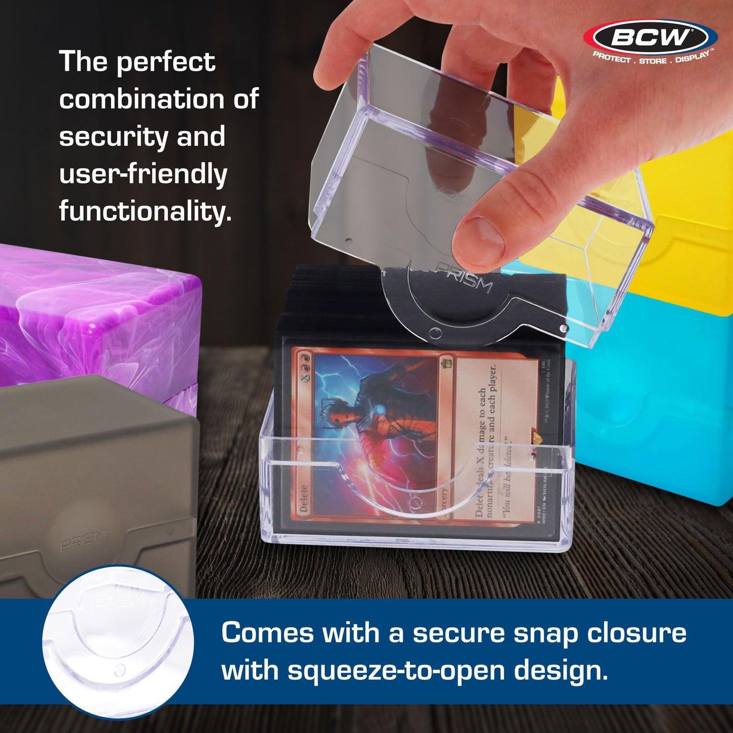 BCW Spectrum Prism Deck Case Lime Green | 100 Double-Sleeved Card Storage