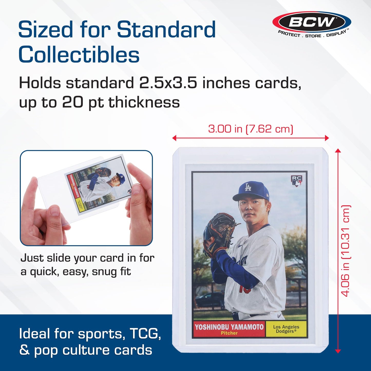 BCW 3x4 Toploaders – 500 Pack | Rigid Card Protectors for 20pt Cards