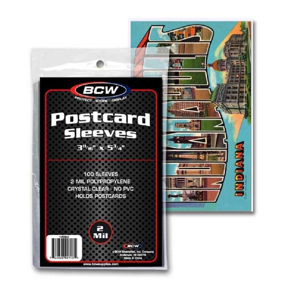BCW Postcard Sleeves 3.5x5 Archival Clear Polypropylene – 100 Pack