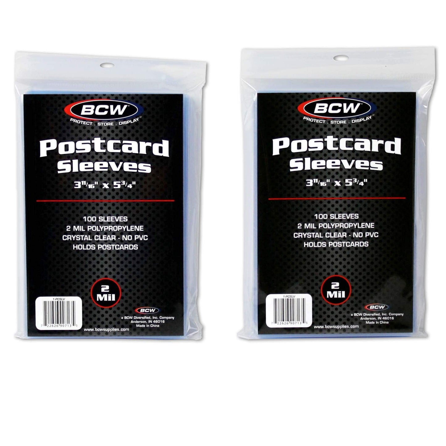 BCW Postcard Sleeves – 3.5x5 Archival Clear Polypropylene, 100-Pack