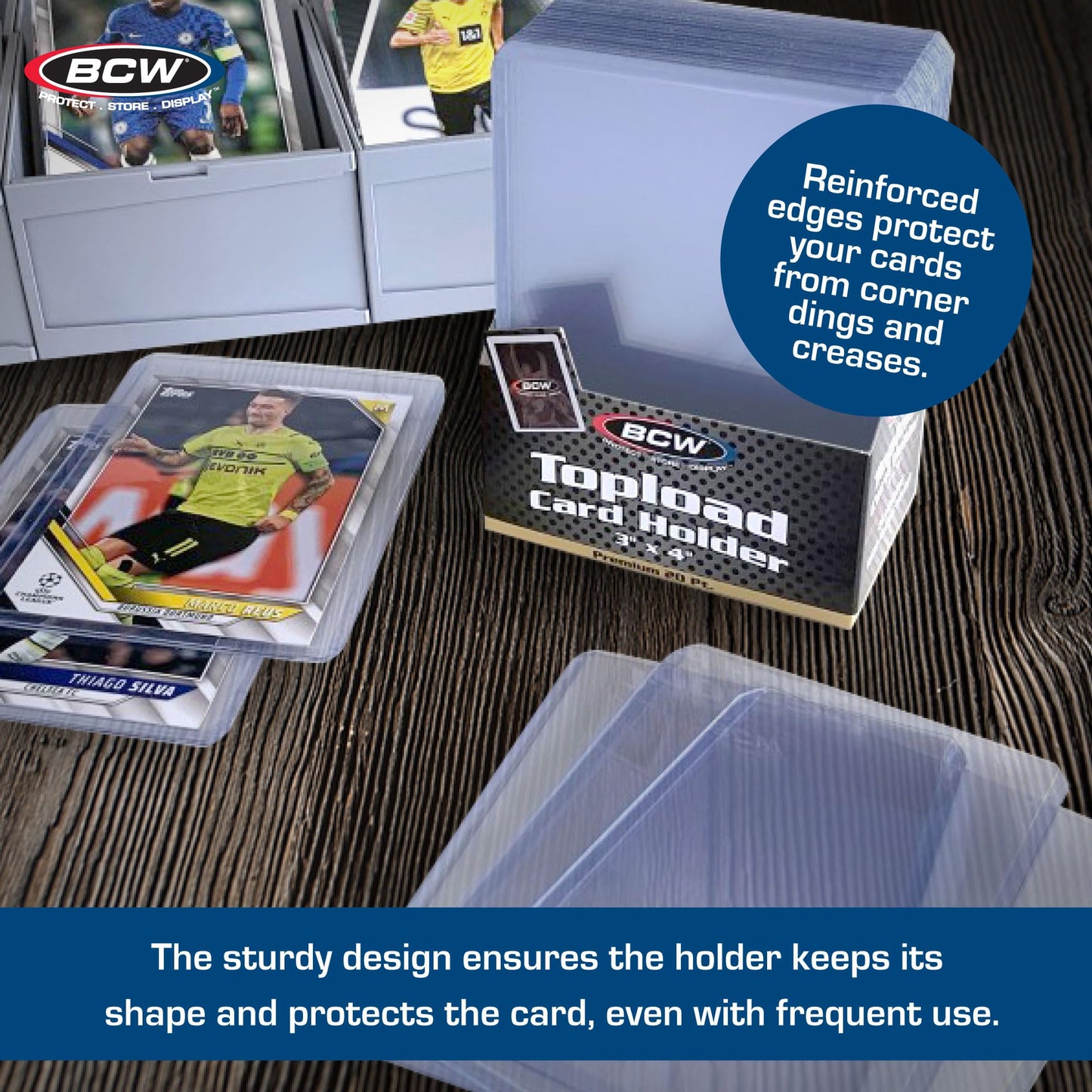 BCW Premium 3x4 Toploaders – 100 Pack | Ultra-Clear 20PT Card Protectors