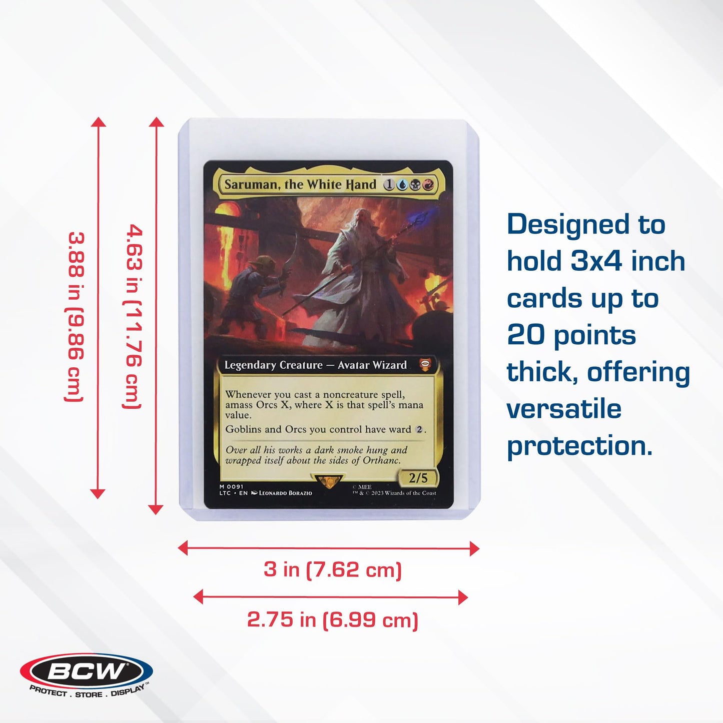 BCW Premium 3x4 Toploaders – 100 Pack | Ultra-Clear 20PT Card Protectors