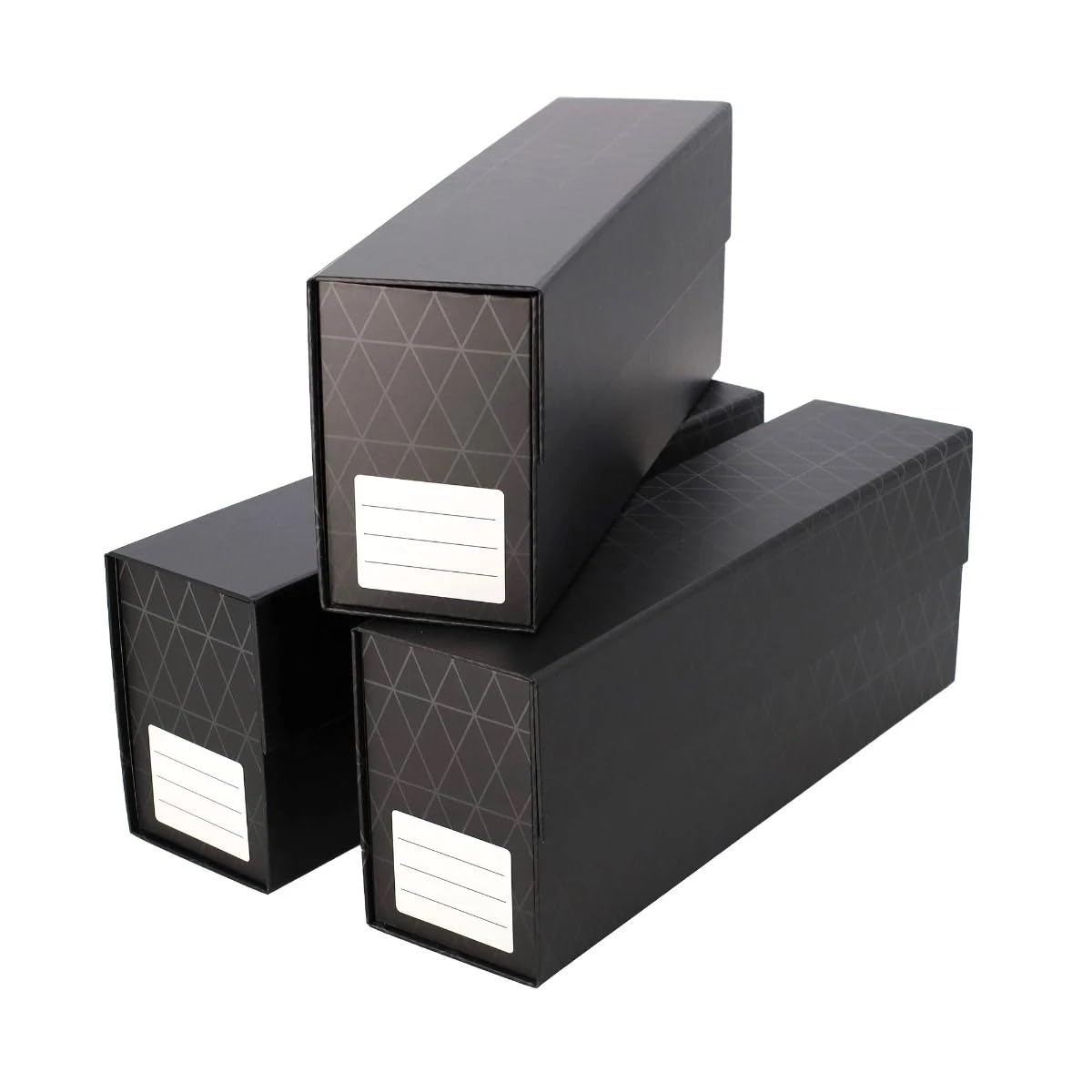 BCW QuickFold Card Boxes for Graded Cards – Black | Holds 50 Slabs | Magnetic Closure | 3 Pack