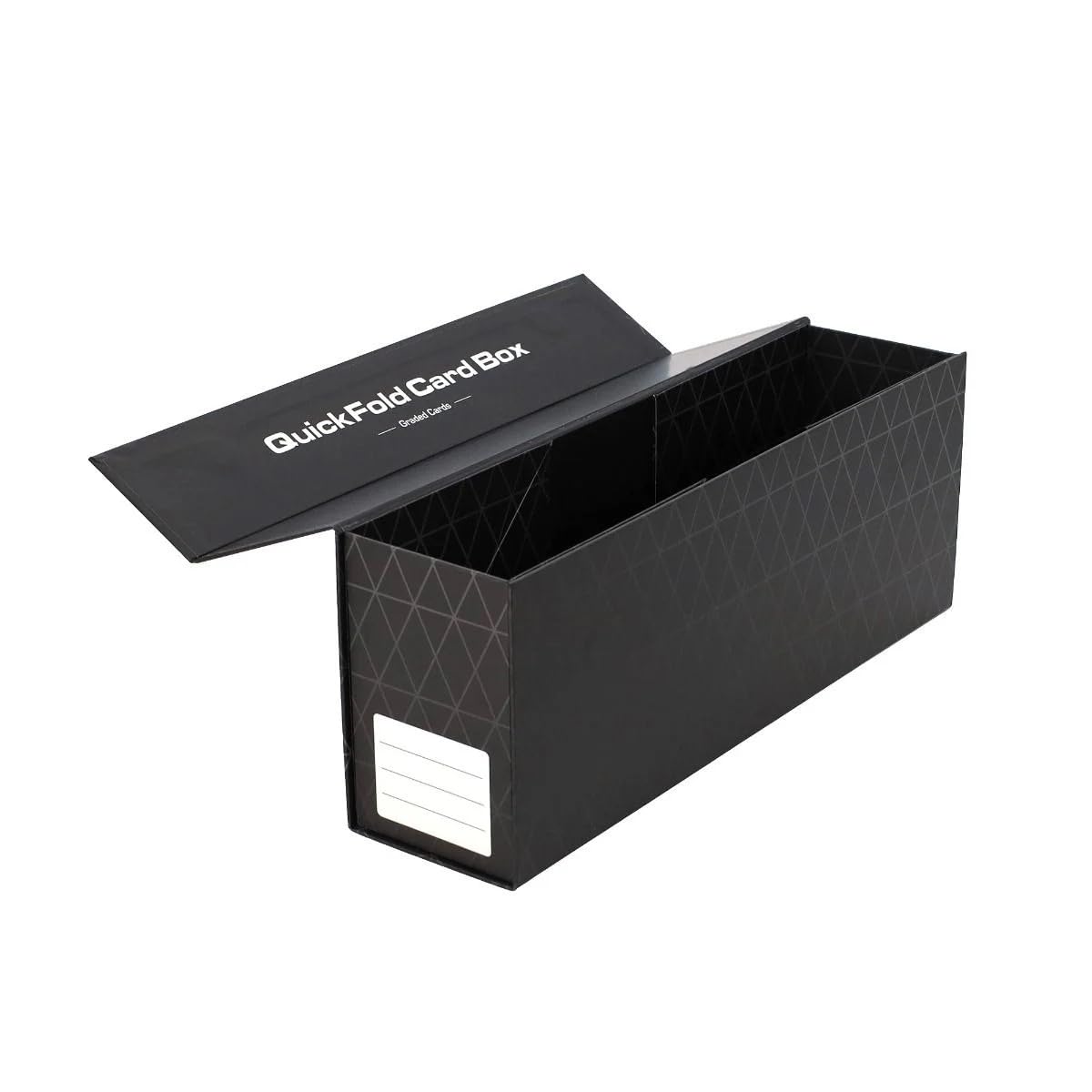 BCW QuickFold Card Boxes for Graded Cards – Black | Holds 50 Slabs | Magnetic Closure | 3 Pack