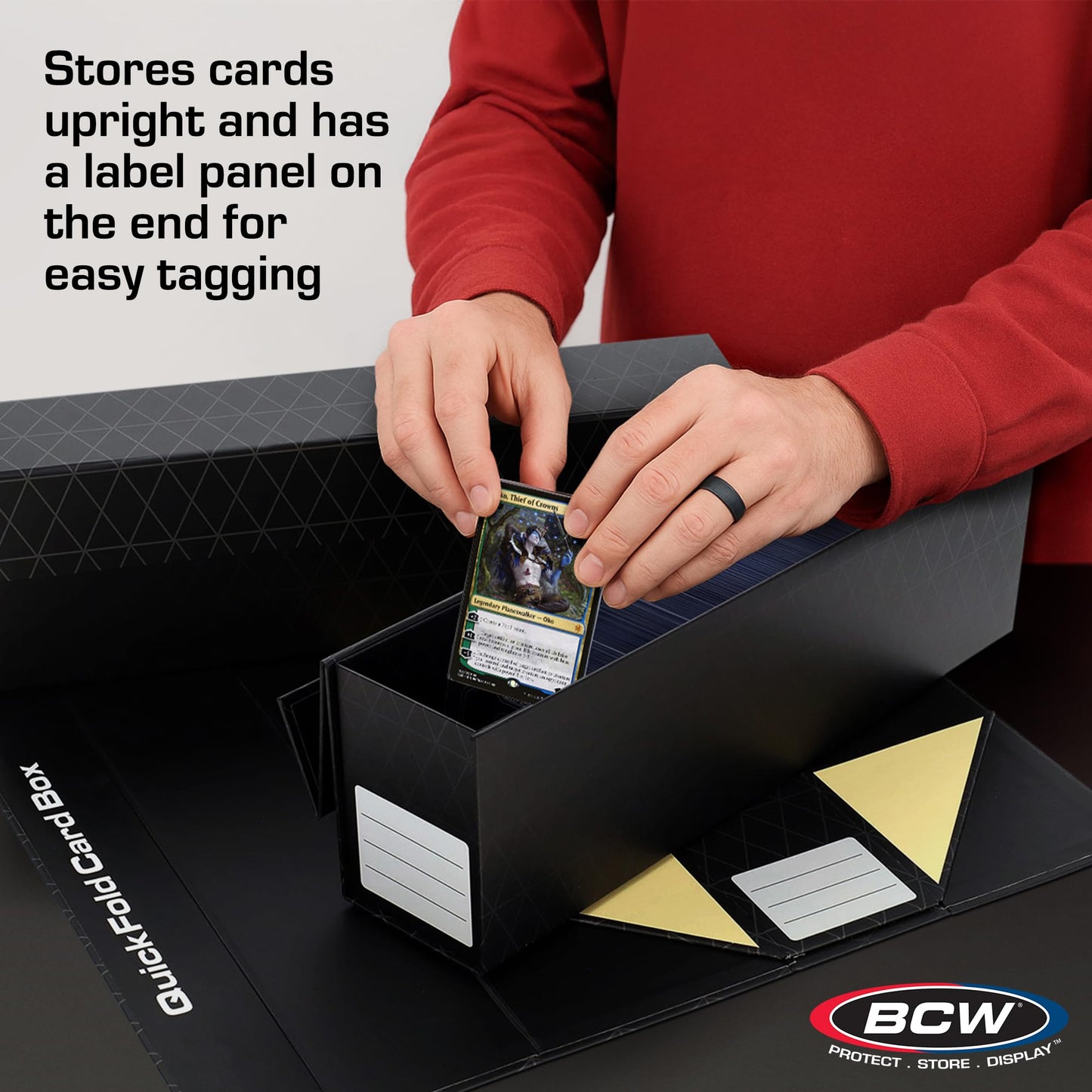 BCW QuickFold Magnetic Toploader Boxes – 3 Pack | Fast Assembly & Secure Card Storage
