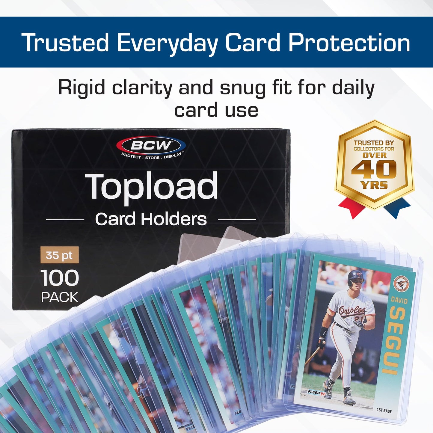BCW 3x4 Toploaders – 500 Pack | Rigid Card Protectors for 20pt Cards
