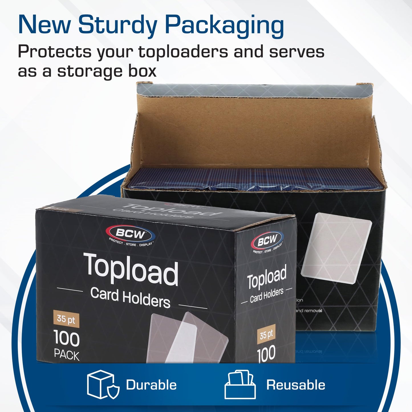 BCW 3x4 Toploaders – 500 Pack | Rigid Card Protectors for 20pt Cards