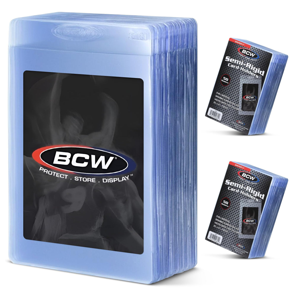 BCW Semi Rigid Card Holder #1 – 100 Pack for Grading Prep, Archiving & Display