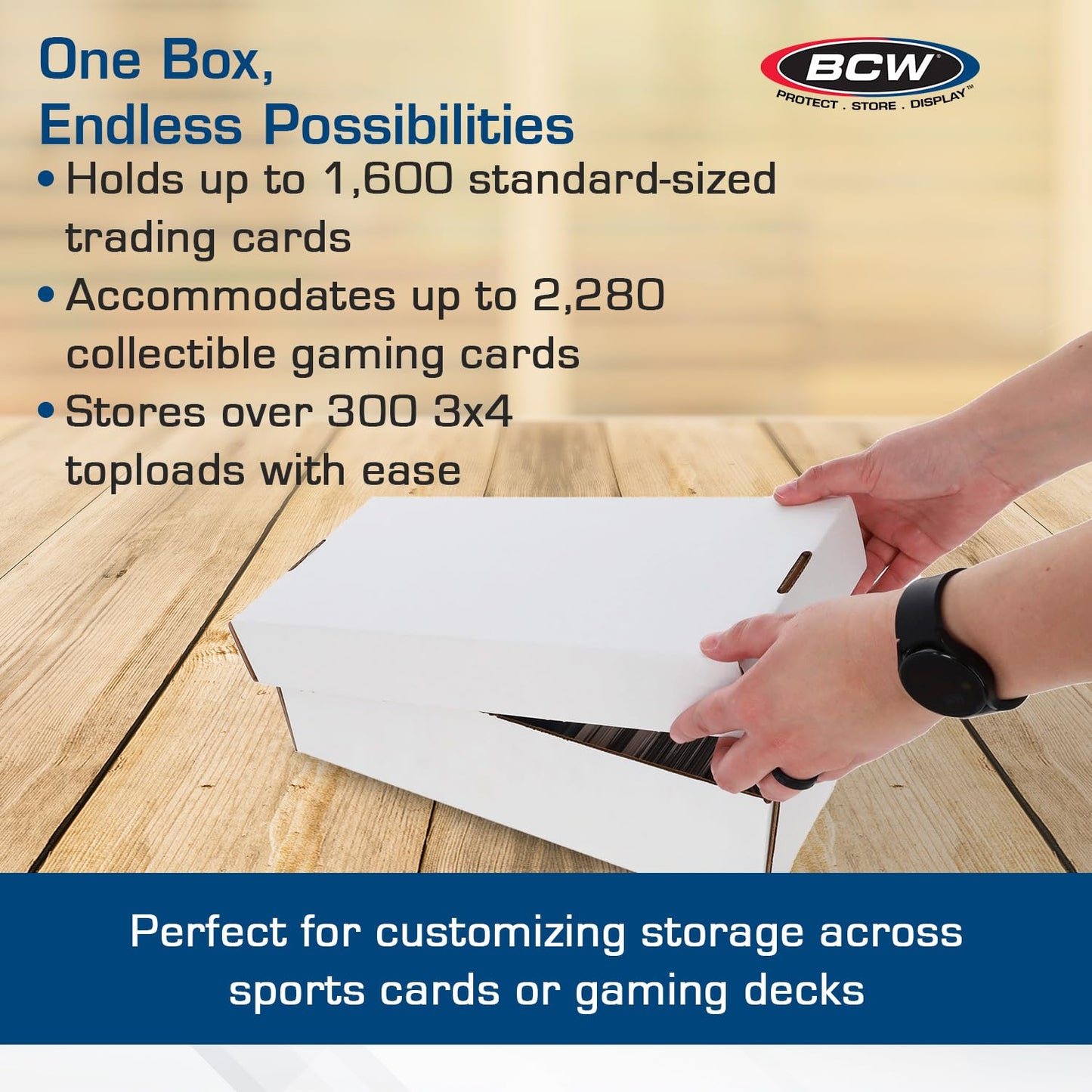 BCW Shoe Storage Card Box - 3 ct | Holds 1600 Standard Cards or 300 Toploaders | Card Organizer
