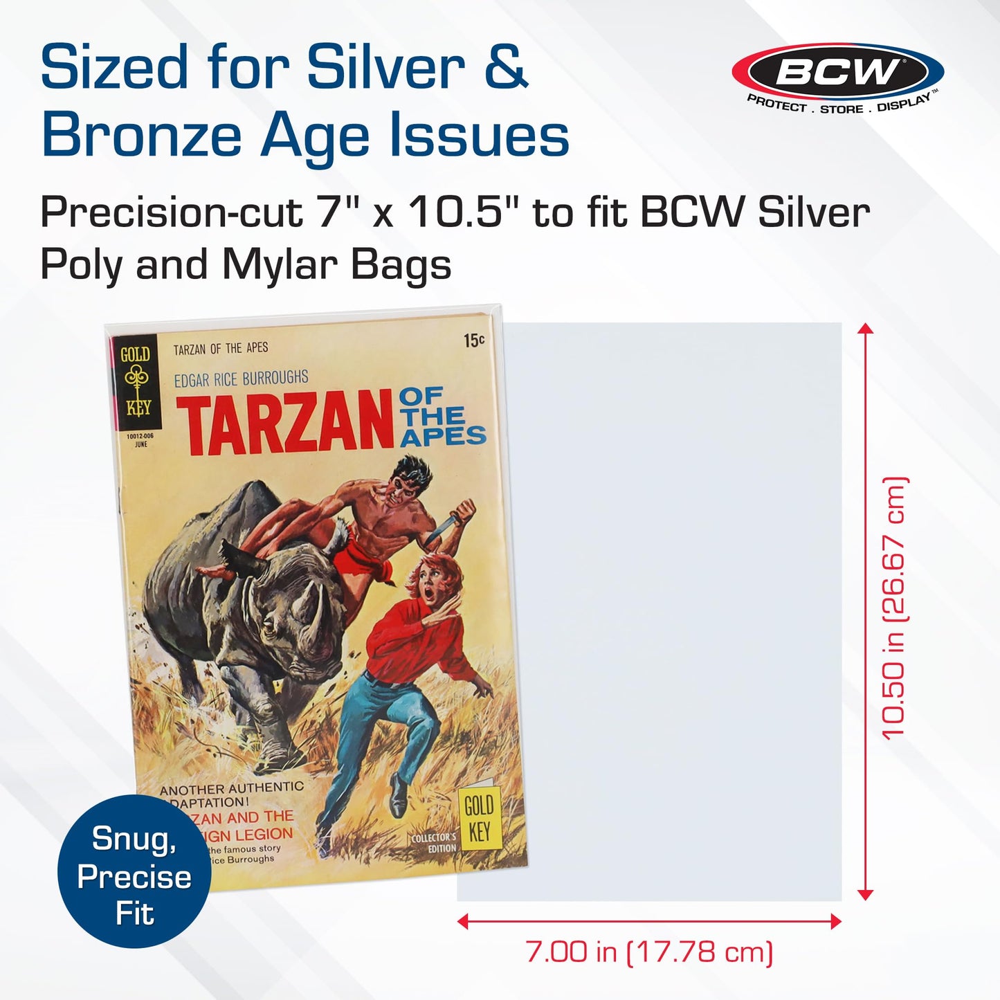 BCW Silver Age Backing Boards 7x10.5 Inch – 100 Pack, Acid-Free & Durable