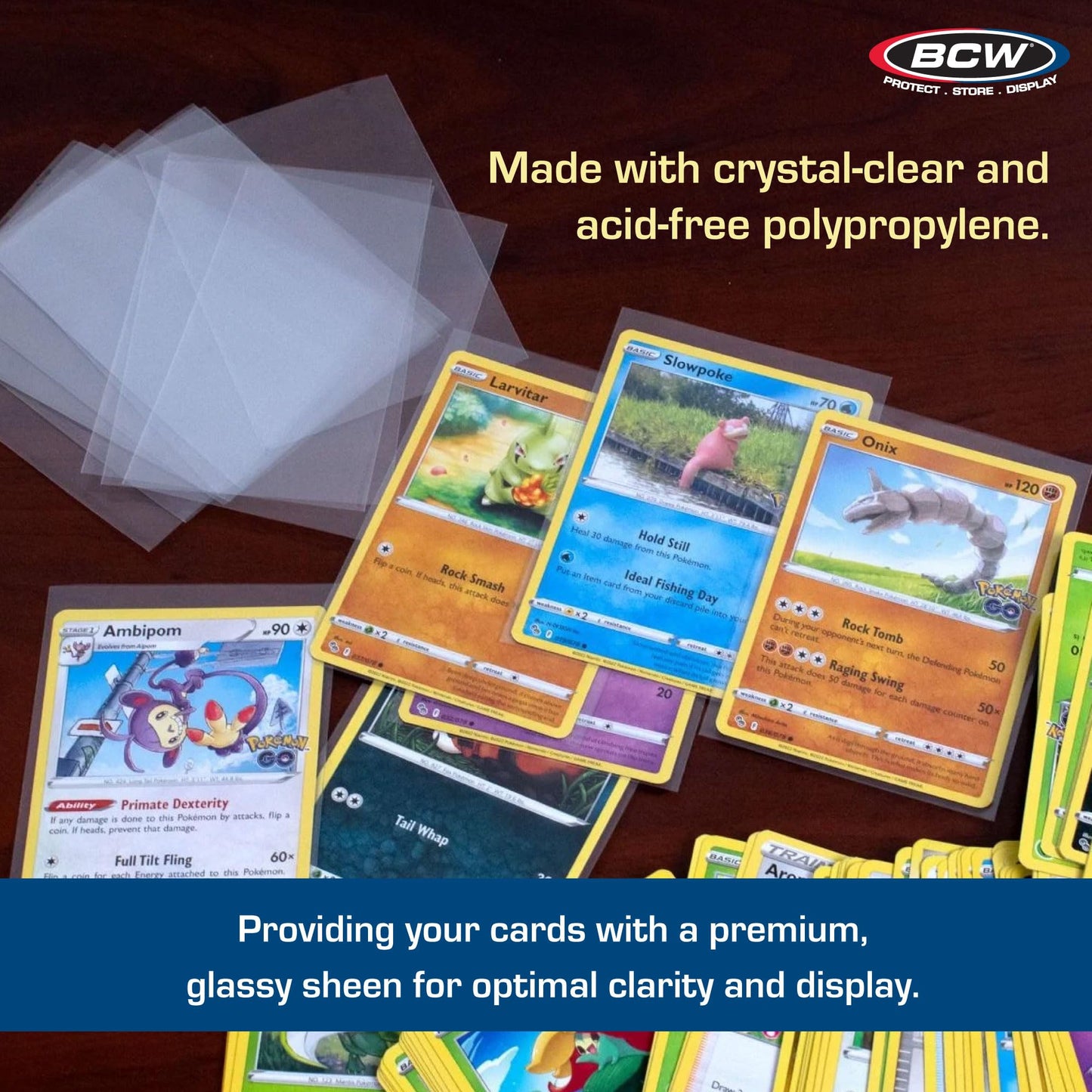BCW Standard Card Sleeves 2-5/8 x 3-5/8 in – 100 Packs (10,000 ct) Crystal Clear, Acid-Free, Toploader Compatible