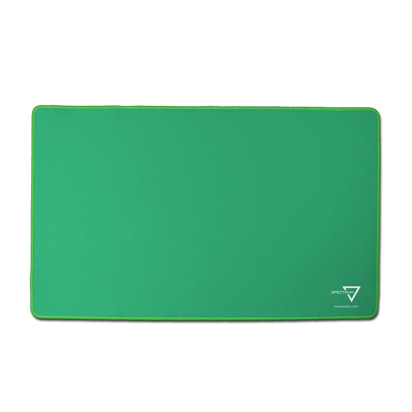 BCW Spectrum Playmat – Green (24x14) with Stitched Edges | Durable Tabletop Gaming Surface