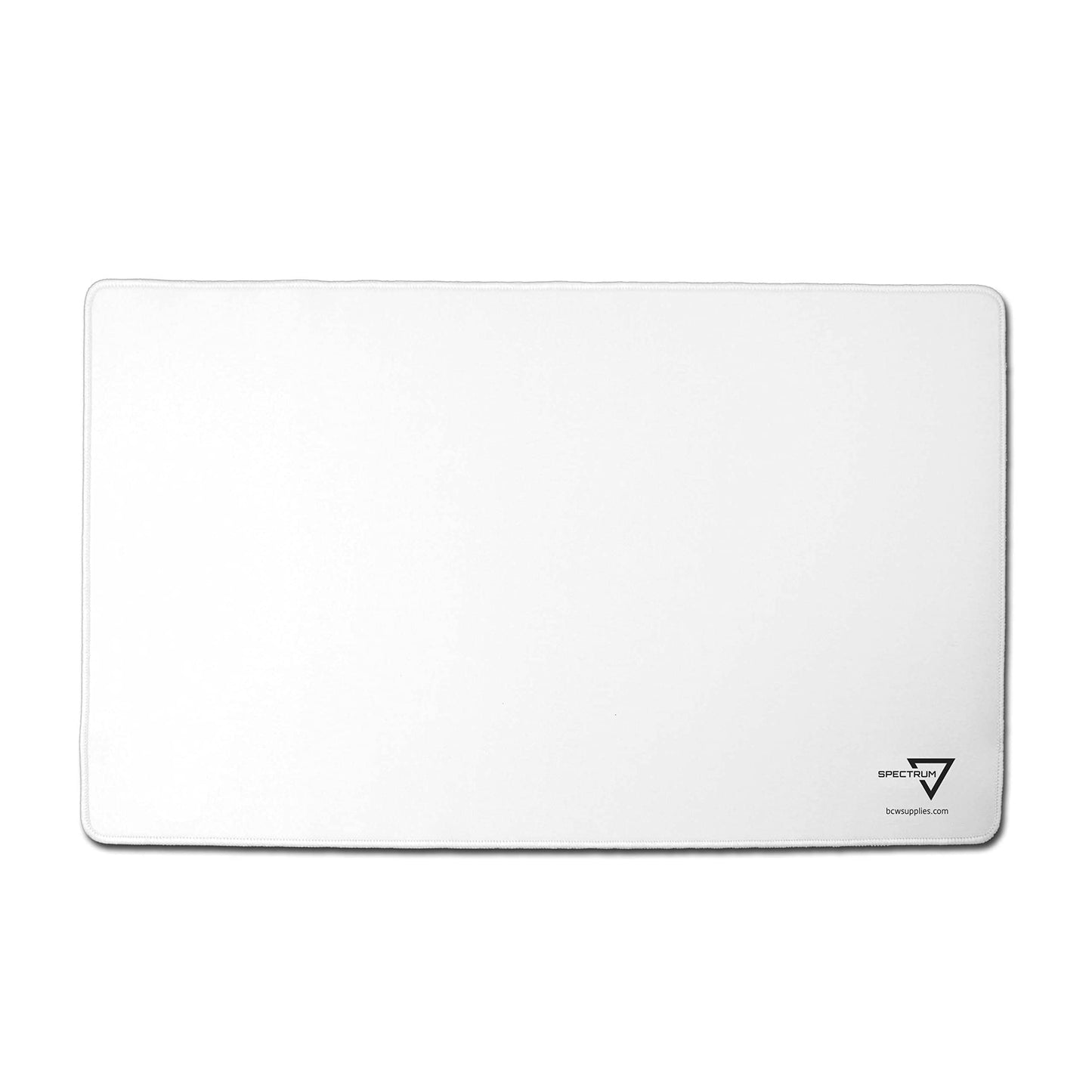 BCW Spectrum Playmat White 24x14 - Stitched Edges for Durability | Ideal for TCG & Tabletop Gaming