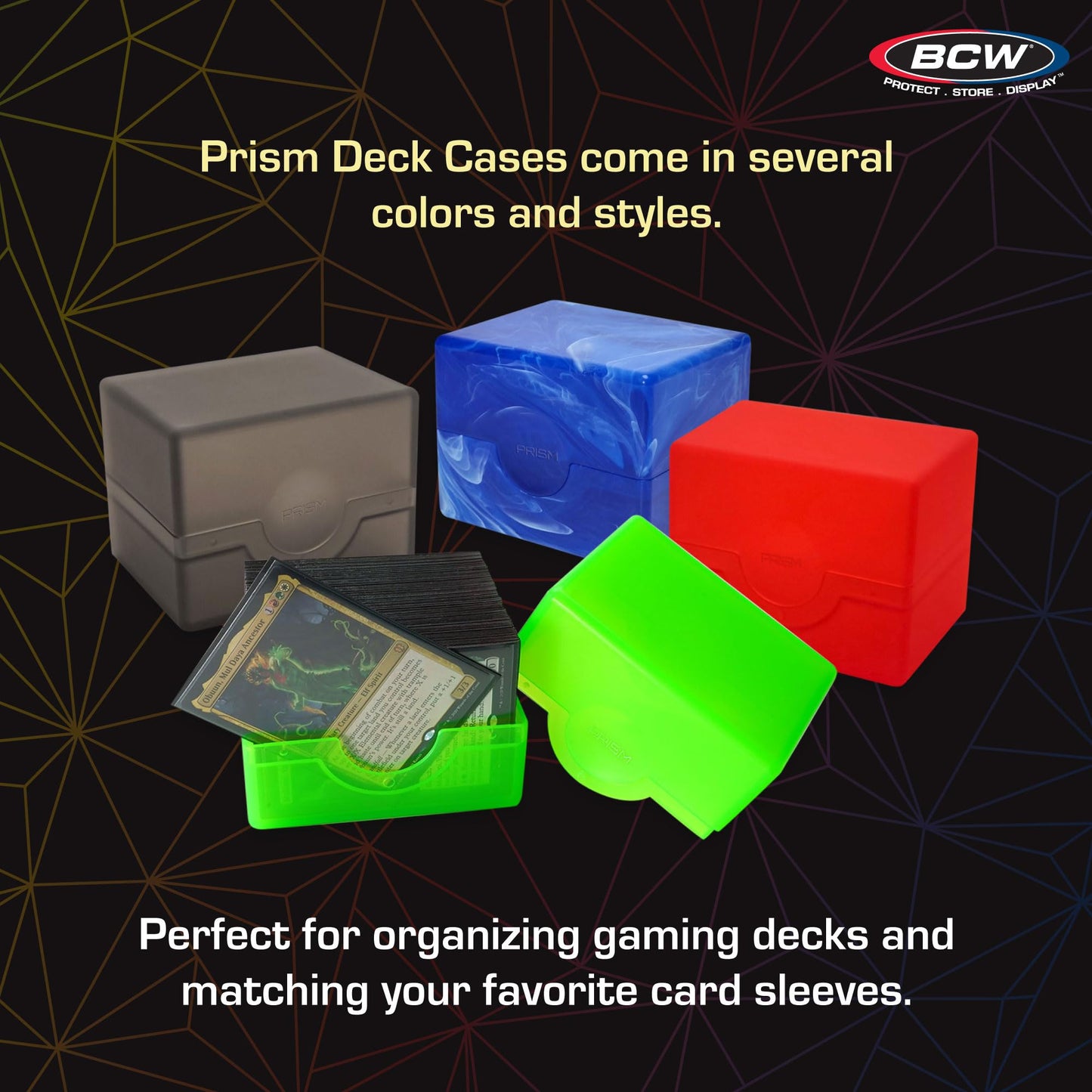 BCW Spectrum Prism Deck Case Carnelian Red – 1 ct | 100 Double-Sleeved Cards