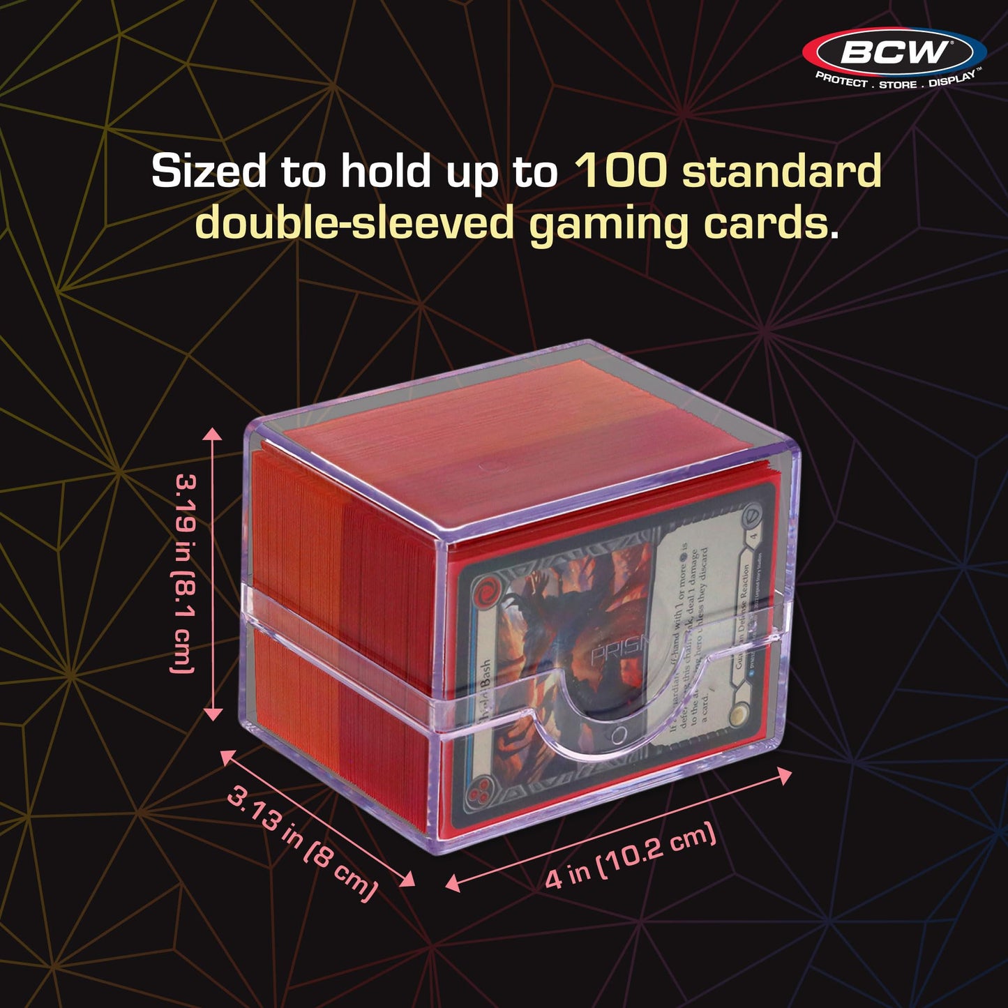 BCW Spectrum Prism Deck Case Carnelian Red – 1 ct | 100 Double-Sleeved Cards