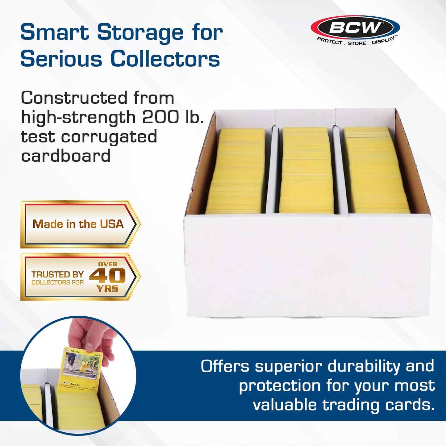 BCW Super Shoe Storage Box – 5 Pack for Trading Cards, Games & Collectibles | Holds 3,000 Standard Cards or 600 3x4 Toploaders | Assembly Required