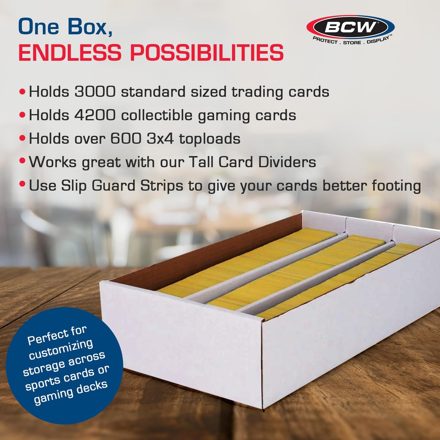 BCW Super Shoe Storage Box – 5 Pack for Trading Cards, Games & Collectibles | Holds 3,000 Standard Cards or 600 3x4 Toploaders | Assembly Required