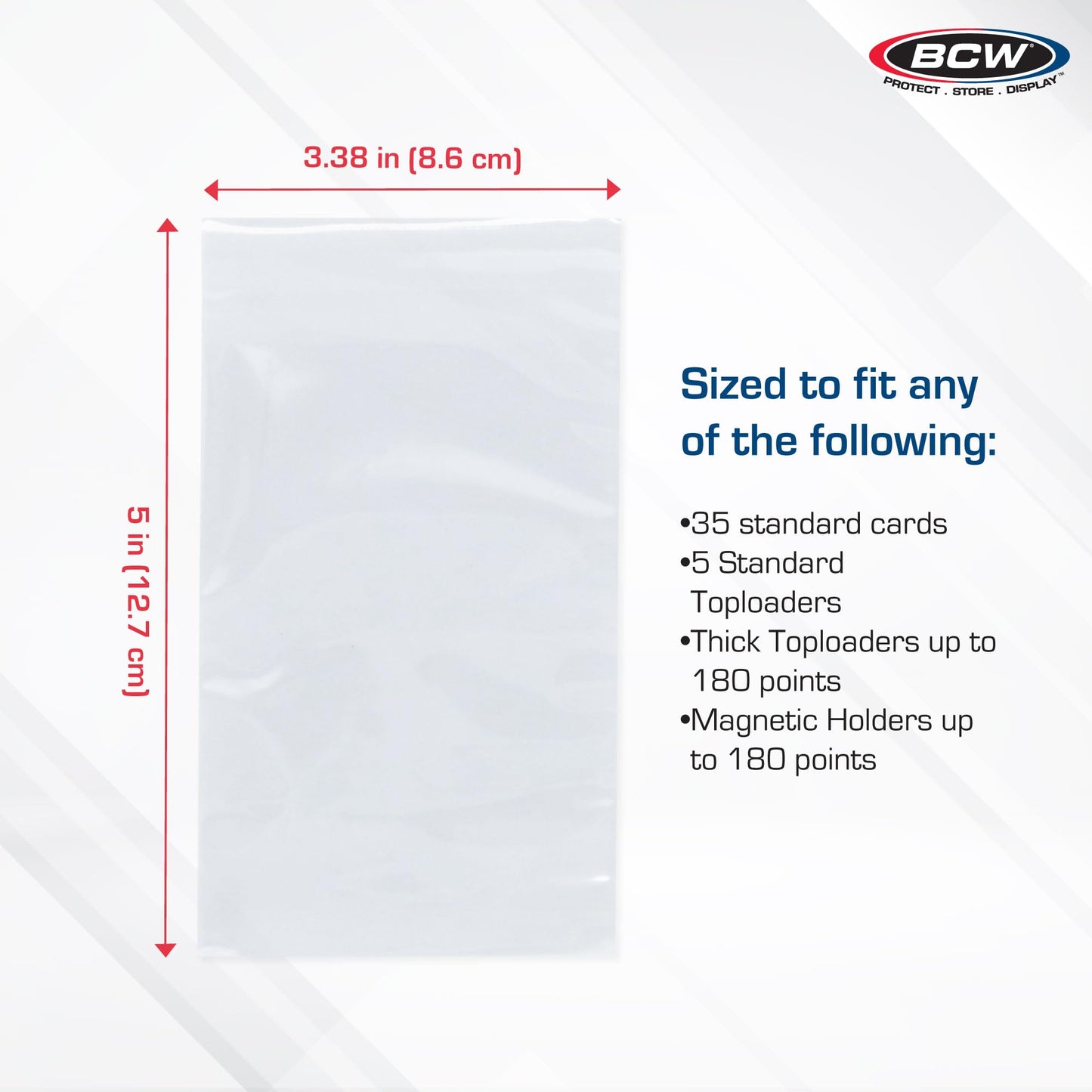 BCW Resealable Team Set Bags – 1000 Count, Holds 35 Loose Cards or 5 Toploaders, Fits 108pt Magnetics