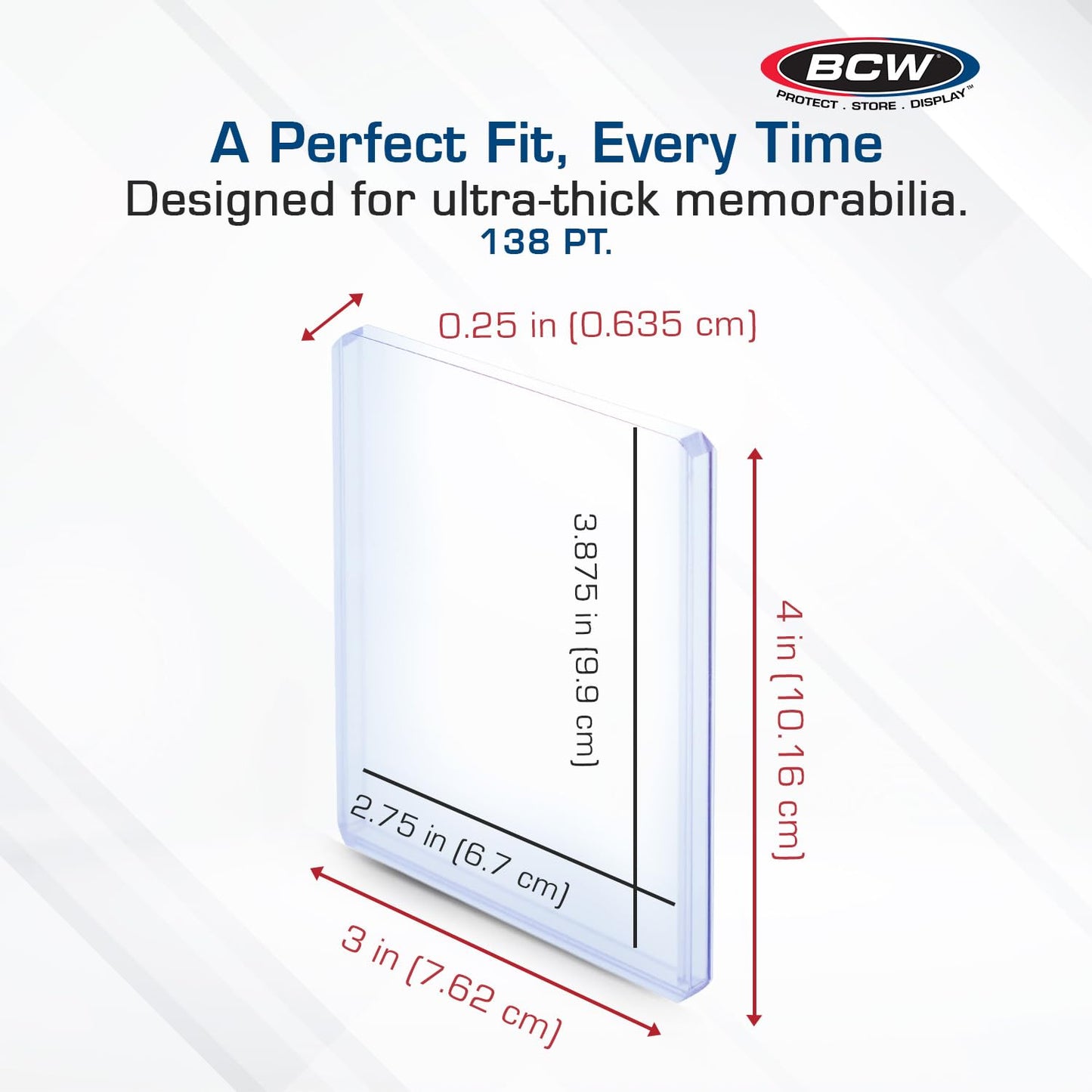 BCW Thick 138PT Card Top Load Holder – 3x4 (Pack of 10)