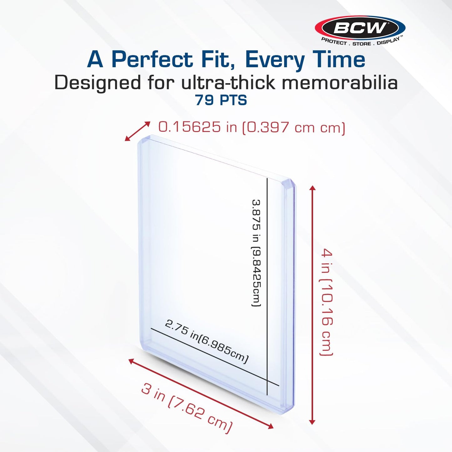 BCW Thick 79PT Card Top Load Holder (3x4) – Pack of 25