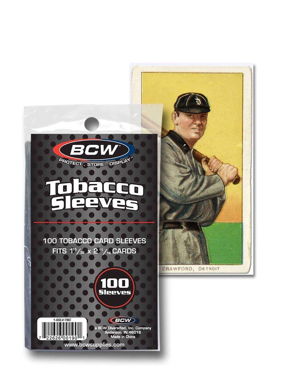 BCW Tobacco Card Sleeves — Acid-Free, Archival Clear PP, 100 Pack, Fits Tobacco Toploaders