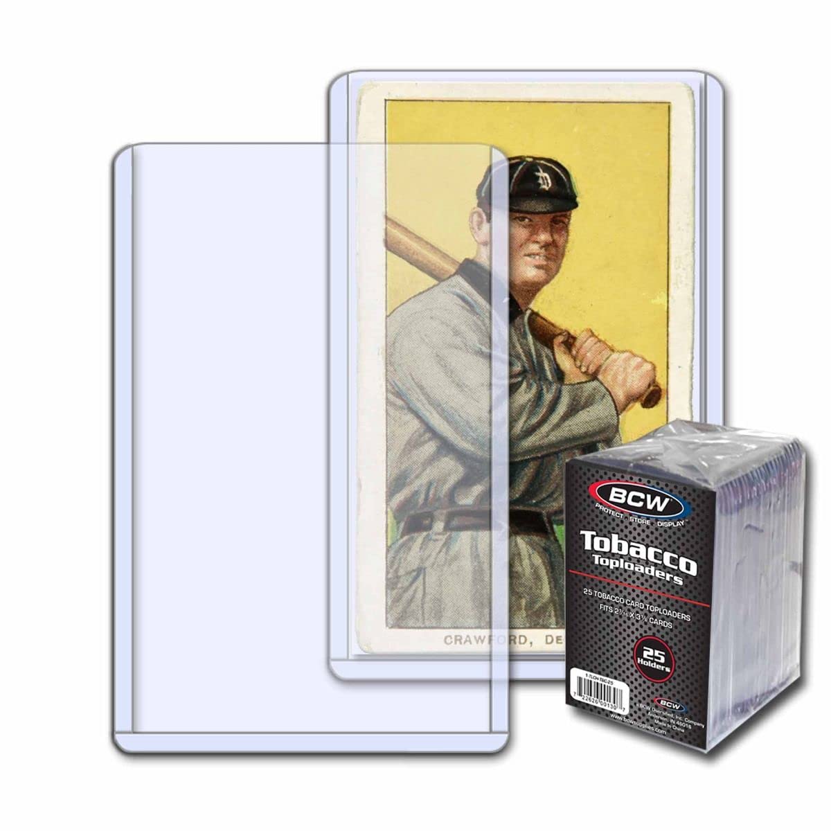 BCW Tobacco Card Topload Holder – Pack of 25 | Mini Card Protector for Topps T205, T206 & Allen & Ginter | PVC Card Storage