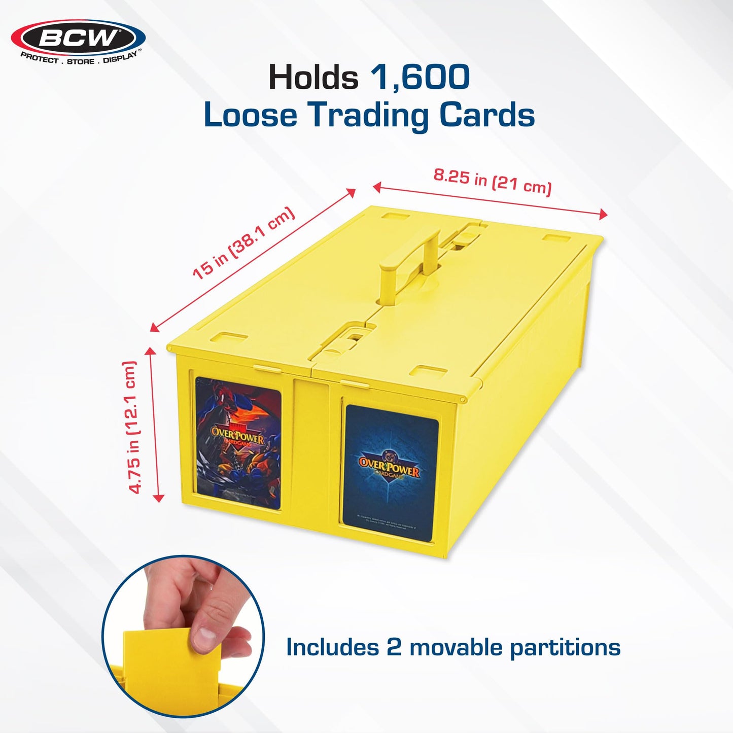 BCW Collectible Card Bin – Holds 1600 Cards – Yellow (2-Pack)