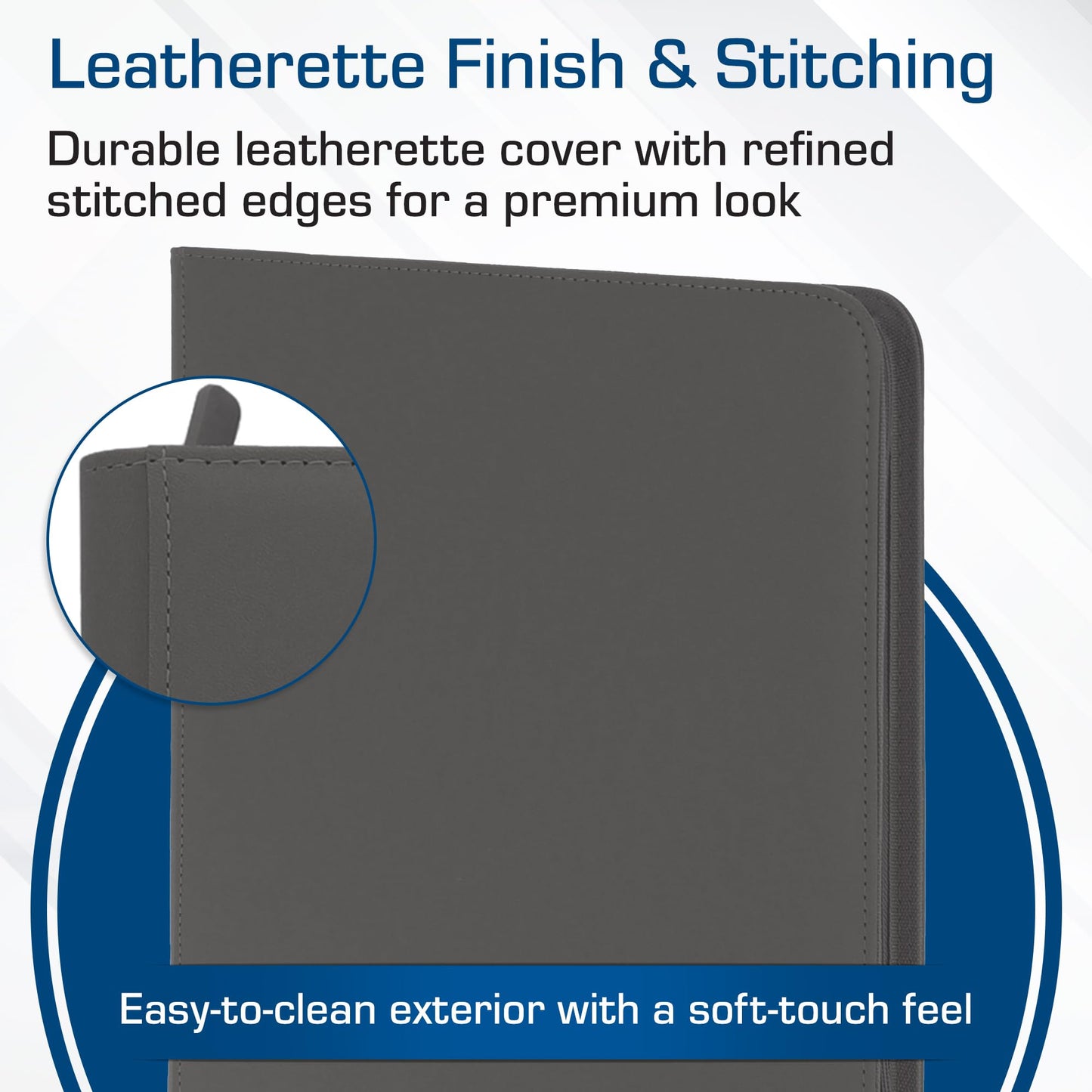 BCW Z-Folio LX Zipper Portfolio – Premium Gray Leatherette, 480 Card Capacity