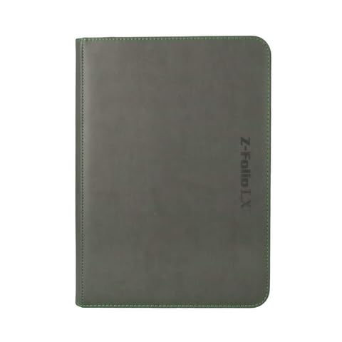 BCW Z-Folio LX Zipper Portfolio – Premium Gray Leatherette, 480 Card Capacity