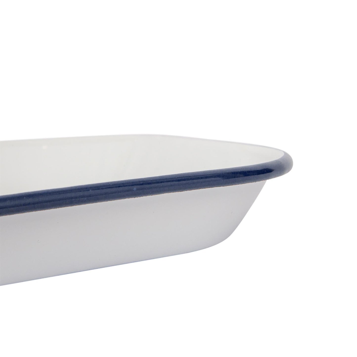 34cm x 26cm White Rectangle Enamel Hot Dog / Baking Tray