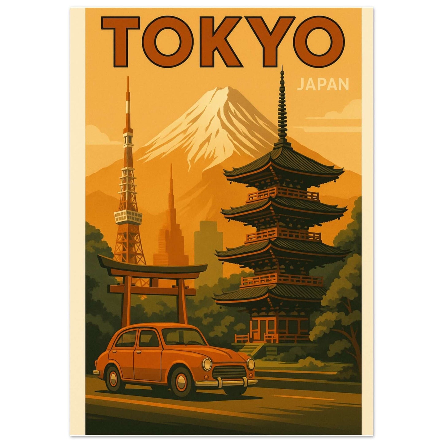 Vintage Tokyo Travel Poster