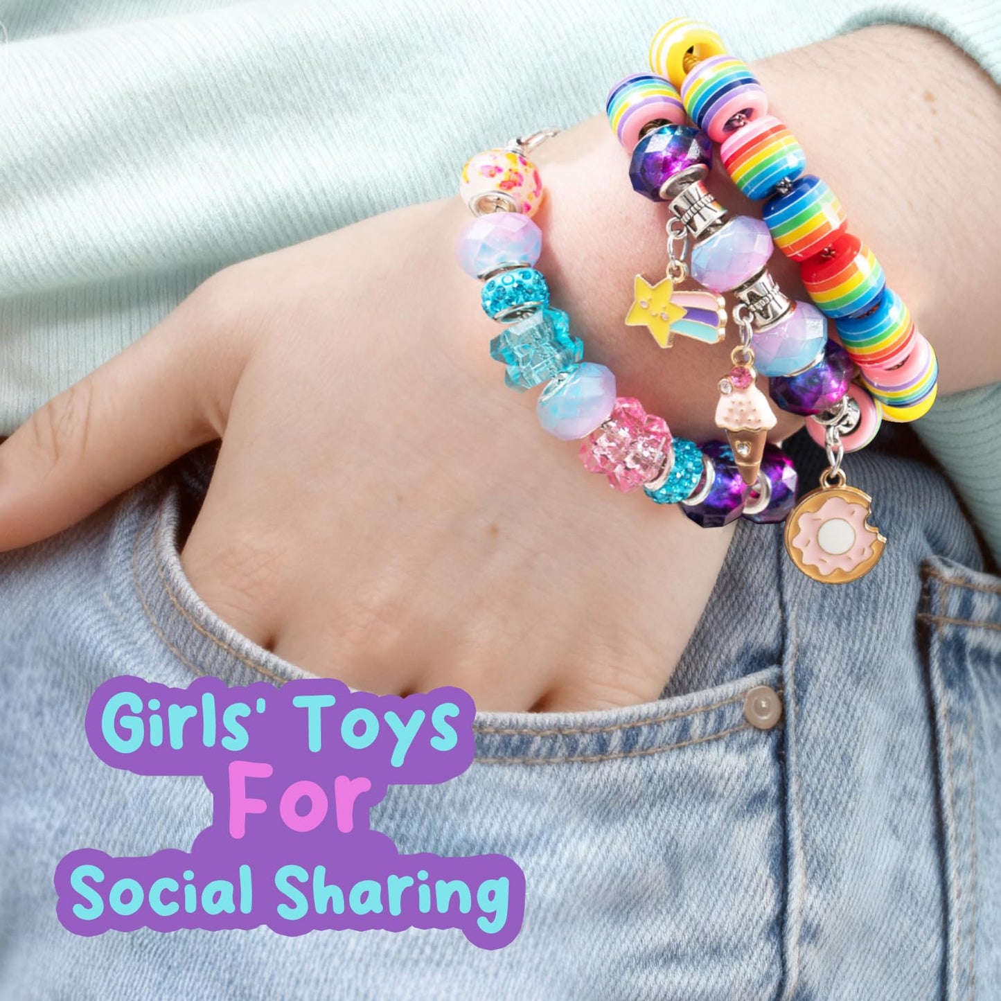 BDBKYWY Charm Bracelet Kit & Unicorn Mermaid Toy for Girls 8–12