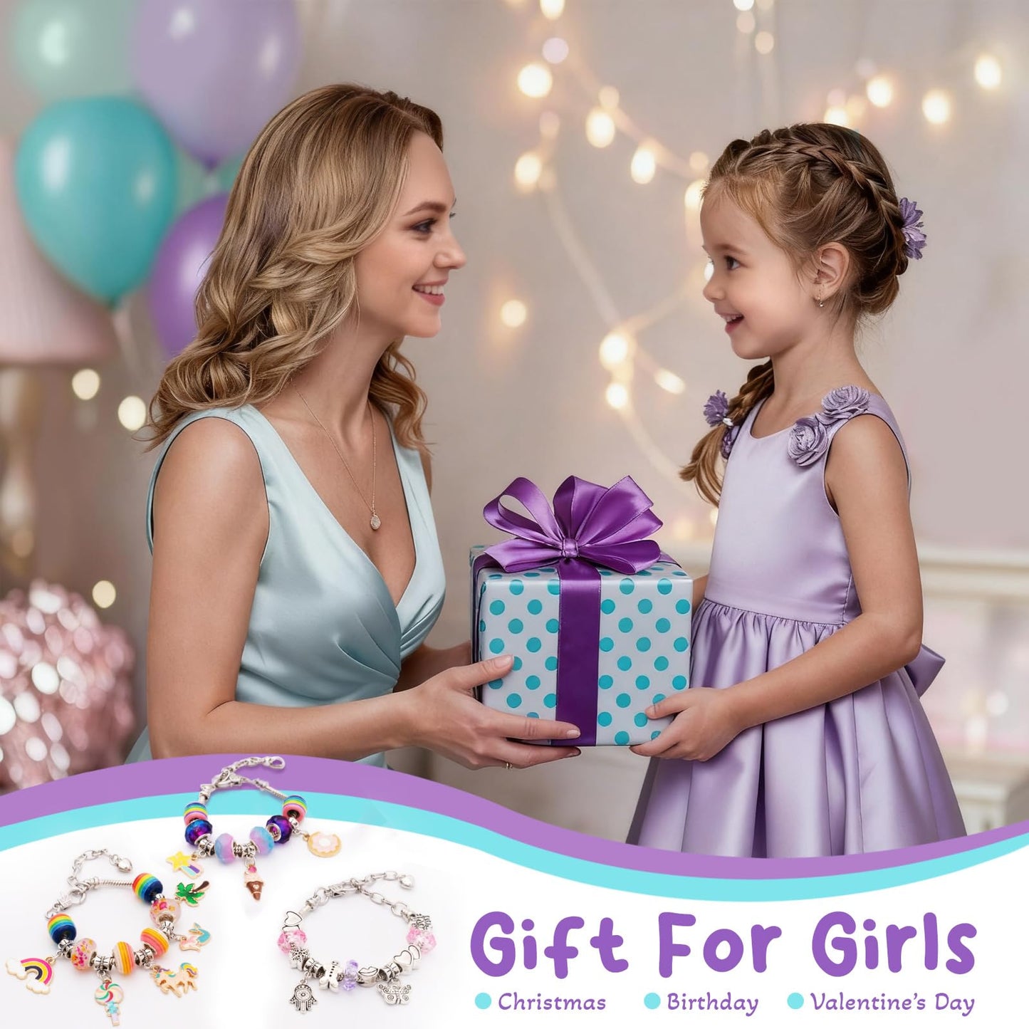 BDBKYWY Charm Bracelet Kit & Unicorn Mermaid Toy for Girls 8–12